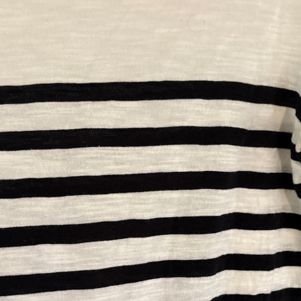 LOFT Black and White Striped Long Sleeve Top - Picture 2 of 4
